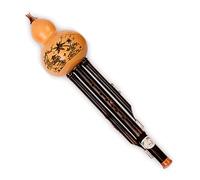 Hulusi Instrument Natural Gourd Flute Double-tuned Detachable Hulusi Flute for Students and Beginners Gourd Flute