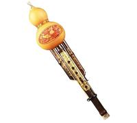 Hulusi Instrument Seven-hole Double-tone Natural Gourd Flute Student Adult C Key/B Flat Key Ethnic Wind Instrument (Color : B flat)