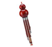 Hulusi Instrument Solid Wood Anti-fall Hulusi Mahogany/ebony Gourd Flute Professional Playing Three-tone Cucurbit Flute (Color : 01, Size : B flat)