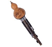 Hulusi Instrument Three Tone Gourd Hulusi Flute Crashproof Hulusi Professional Cucurbit Flute Folk Instruments (Color : F Key)
