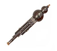 Hulusi Instrument Three Tone Hulusi Flute Copper Plating ABS Gourd Crashproof Calabash Flute Folk Instrument (Color : 01, Size : C key)