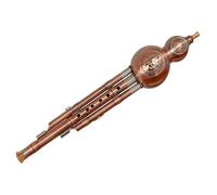 Hulusi Instrument Three Tone Hulusi Flute Copper Plating ABS Gourd Crashproof Calabash Flute Folk Instrument (Color : 02, Size : C key)