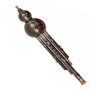 Hulusi Instrument Three Tone Hulusi Flute Copper Plating ABS Gourd Flute Hulusi Chinese Folk Instrument (Color : 02, Size : Bb key)