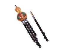 hulusi instrument Two Tone Hulusi Flute Purple Bamboo Double PIPE C BB Key Gourd Folk Instrument Professional Calabash F G Key (Color : BB and C pipe)