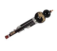 Hulusi Professional Flute Chinese Traditional National Musical Instrument C Key/B Flat Playing Type with Case(Black,C Tone)