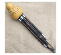 Hulusi Woodwind Instrument Black Zhu Flute Hulusi Dual Tone Gourd Flauta C/Bb/G/F Key Calabash Hulusi Folk Music Instruments(F)