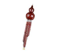 Hulusi Woodwind Instrument Chinese Hulusi Gourd Cucurbit Flute C/Bb Traditional Ethnic Chinese Music Instrument With Case Easy To Learn(Red,C)
