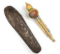 Hulusi Woodwind Instrument Chinese Traditional Musical Instruments With Chinese Elements C/Bb Key Cucurbit Flute Hulusi Brown(C key)