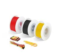 HuLuWa 18 AWG 0.75mm² Silicone Wire Kit, 3 Colours, 52.5 ft | Flexible tinned copper silicone wire in 3 colours for RC, LED, electronics and heat-resistant DIY wiring