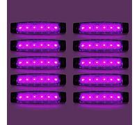 HULX Side Marker Lights, 10pcs Car Marker Lights Car Side Indicators Lights 6SMD LED Front Rear Side Light Position Lamps 12V for Auto Camper Van Truck Lorry (Purple)