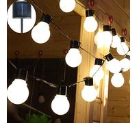 HULX Solar Outdoor Bulb String Lights, 3.5m 10LED Festoon Bulb String Light Globe Light Bulb Fairy Lights Waterproof for Garden Indoor (Warm)