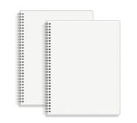 HULYTRAAT Large Dot Grid Spiral Notebook, 8.5" x 11", Premium 100gsm Ivory White Paper, Sturdy See-Through Cover, 128 Dotted Pages per Notebook(2 Pack) for Home, School, Office, Artist Writing/Drawing