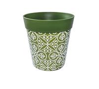 Hum Flowerpots, 22cm, Various Patterns Colours and Sizes, Indoor/Outdoor Plastic Plant Pot, Green Maroc