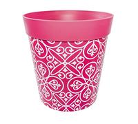 Hum Flowerpots, 25cm, Various Patterns Colours and Sizes, Indoor/Outdoor Plastic Plant Pot, Pink Maroc