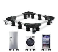 Humagineer Improved Washing Machine and Dryer Holder, Adjustable 61-78cm, 10 Feet and 4 Wheels, 300kg Capacity, Stable Base for Large Washers and Dryers, Furniture and Refrigerators, Black