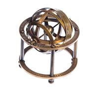 Humaira Nautical Brass Armillary Sphere with Stand, 9 cm High - Steampunk, Pirate or Vintage Decoration