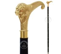 Humaira Nautical Solid Brass Lion Head Handle Wooden Walking Stick Cane Vintage Designer Handmade