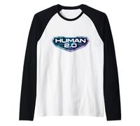Human 2.0 Biohacking Biohacker Upgrade Longevity Futuristic Raglan Baseball Tee