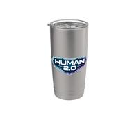 Human 2.0 Biohacking Biohacker Upgrade Longevity Futuristic Stainless Steel Insulated Tumbler