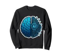 Human AI Brain Artificial Intelligence Engineer Specialist Sweatshirt, Adult Unisex, Black, Large