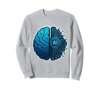 Human AI Brain Artificial Intelligence Engineer Specialist Sweatshirt, Adult Unisex, Heather Grey, XX-Large