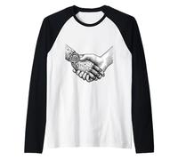 Human AI Robot Handshake Artificial Intelligence Engineer Raglan Baseball Tee