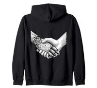 Human AI Robot Handshake Artificial Intelligence Engineer Zip Hoodie
