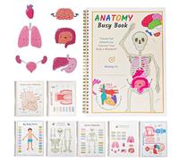 Human Anatomy Busy Book - 64 Pages Human Organs Body Systems Matching Busy Sensory Book, Office Product Educational Interactive Learning Anatomy Busy Book Toy, Gift for 4-9 Years Old Kids Toddler