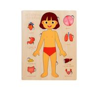 Human Anatomy, Educational Wooden Body Puzzle for Kids, Scientific Toy with Learning Tool, School Accessories for Hospital, Travelers, Teaching Play, , Boys, Teens, Girls, 8.98x7.09x0.39 Inch
