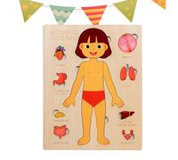 Human Anatomy For Kids - Educational Wood Human Body Puzzle | Multi Layer Scientific Learning Toy For Boys Girls Youth School Teaching Travel Classroom Cognitive Play