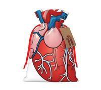Human Anatomy Heart Chart Christmas Drawstring Gift Bag Santa Sack With Cards