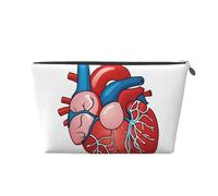 Human Anatomy Heart Chart Leather Travel Wash Bag, A Fashionable and Practical Makeup Organizer