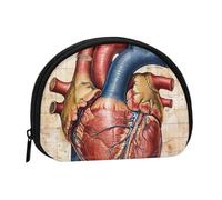 Human Anatomy Heart Chart Printed Coin Purse for Women Cute Small Change Wallet Mini Coin Purses Pouch with Zipper