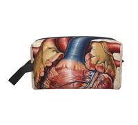 Human Anatomy Heart Chart Printed Makeup Bag Large Travel Cosmetic Bags Waterproof Cosmetic Case Toiletry Bag Organizer for Women Mom Girls