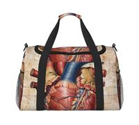 Human Anatomy Heart Chart Printed Travel Duffle Bag for Men Women Large Sport Gym Bag Handbag with Shoulder Strap for Travel Weekend Fishing Hunting