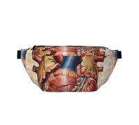 Human Anatomy Heart Chart Printed Waist Bag Adjustable Bum Bag Lightweight Travel Waist Fanny Pack Belt for Walking Cycling Hiking Travel