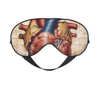 Human Anatomy Heart Chart Printing Sleep Mask for Women Men Double-Sided Print Soft Silk Eye Masks Eye Sleep Shade Cover