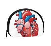 (Human Anatomy Heart Chart) Small Coin Purse Mini Wallet Zipper Coin Pouch Change Purse For Women Men, Portable Makeup Bags Cosmetic Pouch, Black, One Size, Casual