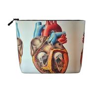 Human Anatomy Heart Chart Versatile Travel Toiletry Bag - Fake Hemp Makeup Bag for Multi-use - Cosmetic Accessories Organizer