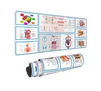 Human Anatomy Physiology Medicine Mouse Pad Long Extended XL Mousepad Desk Pad Gaming Pc Desktop Large Rubber Mice Pads Stitched Edges 31.5'' X 11.8''