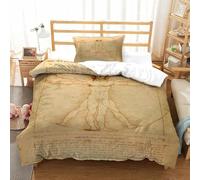Human Anatomy-Renaissance Artistic Style Duvet Cover Sets 2 PCS Hotel Quality Quilt Cover Bed Sets Bed Covers with Pillowcases with Zipper Closure Breathable Stylish Comforter Single（135x200cm）