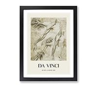 Human Anatomy Vol.1 By Leonardo Da Vinci Exhibition Museum Painting Framed Print | A3 Black Framed Wall Art | Ready to Hang | Modern Historical Picture | Living Room Bedroom Lounge Office