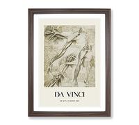 Human Anatomy Vol.1 By Leonardo Da Vinci Exhibition Museum Painting Framed Wall Art Print, Ready to Hang Picture for Living Room Bedroom Home Office Décor, Walnut A4 (34 x 25 cm)