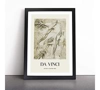 Human Anatomy Vol.1 by Leonardo Da Vinci Framed Wall Art Picture Print - Canvas Painting - Modern Home Décor Poster - Ready to Hang for Living Room Bedroom Kitchen - Black A4 (27 x 36 cm)