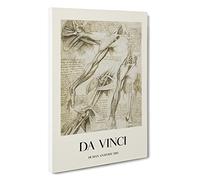 Human Anatomy Vol.1 Leonardo Da Vinci Canvas Print | Gallery Wrapped 30mm Frame Wall Art | 30x20 inches | Ready to Hang | Contemporary Picture | Living Room Bedroom Lounge Office
