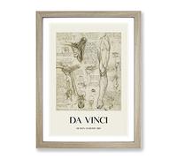 Human Anatomy Vol.7 By Leonardo Da Vinci Exhibition Museum Painting Framed Print | A2 Oak Framed Wall Art | Ready to Hang | Modern Historical Picture | Living Room Bedroom Lounge Office