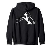 Human And Dog Paw Fist Bump Dog Lover Beagle Zip Hoodie
