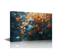 Human and Nature Framed Wall Art 1 Pieces Butterfly Girl Wall Art Decor Elements of Nature Canvas Wall Art for Bedroom Posters & Prints Art Prints Stretched and Framed Ready to Hang (16"Wx24"H)