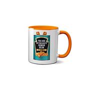 Human Bean Valentines Day Mug Romantic Couples Love Joke Funny Romance Rude Silly Ceramic Handle Idea Heavy Duty Handle Dishwasher and Microwave Safe (Orange Handle Prime)