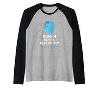 Human Before Algorithm - AI Ethics Graphic, Tech Awareness Raglan Baseball Tee